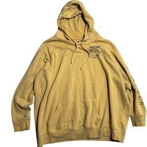 Nirvana Hoodie Small Yellow Smiley Face Graphic Band Sweatshirt Grunge